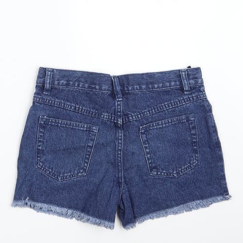 St. Bernard Girls Blue Floral 100% Cotton Hot Pants Shorts One Size  Slim Zip