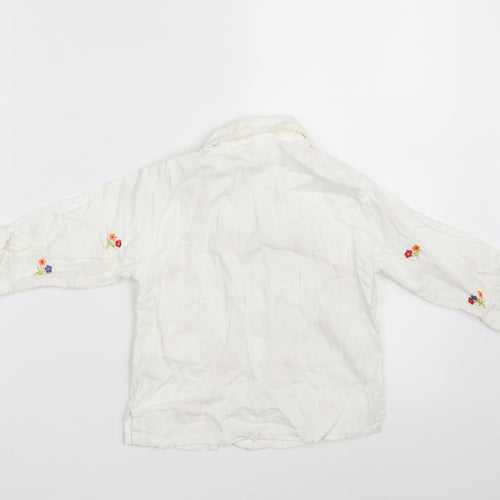 Adams Girls White Floral 100% Cotton Babydoll Pyjama Top Size 12-18 Months  Button