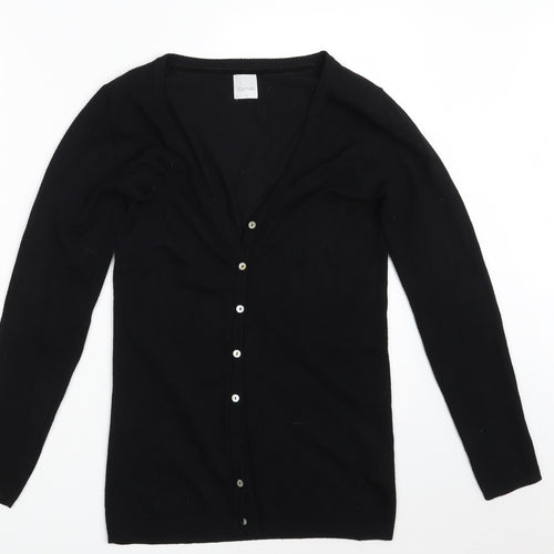 CULTURE Womens Black V-Neck  Viscose Cardigan Jumper Size M