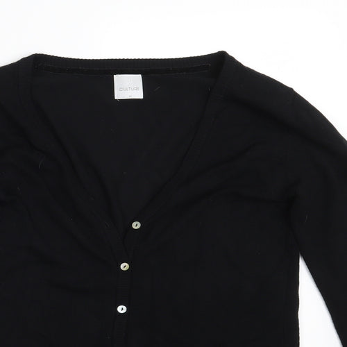 CULTURE Womens Black V-Neck  Viscose Cardigan Jumper Size M