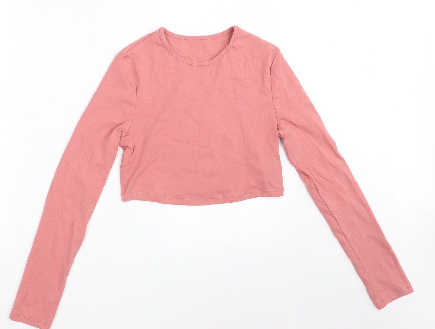 SheIn Womens Pink  100% Cotton Pullover Sweatshirt Size L   - Cropped