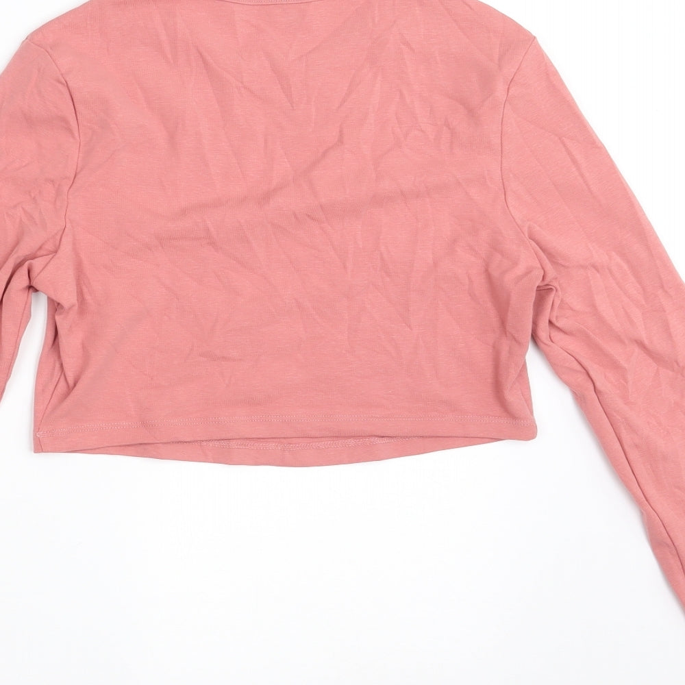 SheIn Womens Pink  100% Cotton Pullover Sweatshirt Size L   - Cropped
