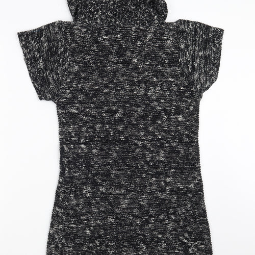 Papaya Womens Black Collared  Cotton Pullover Jumper Size 10