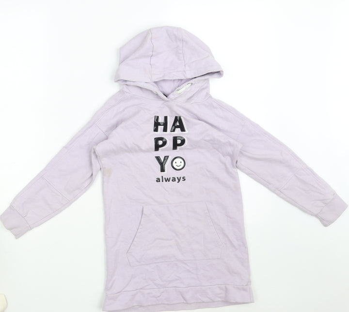 George Girls Purple  Cotton Pullover Hoodie Size 7-8 Years   - HAPPY ALWAYS