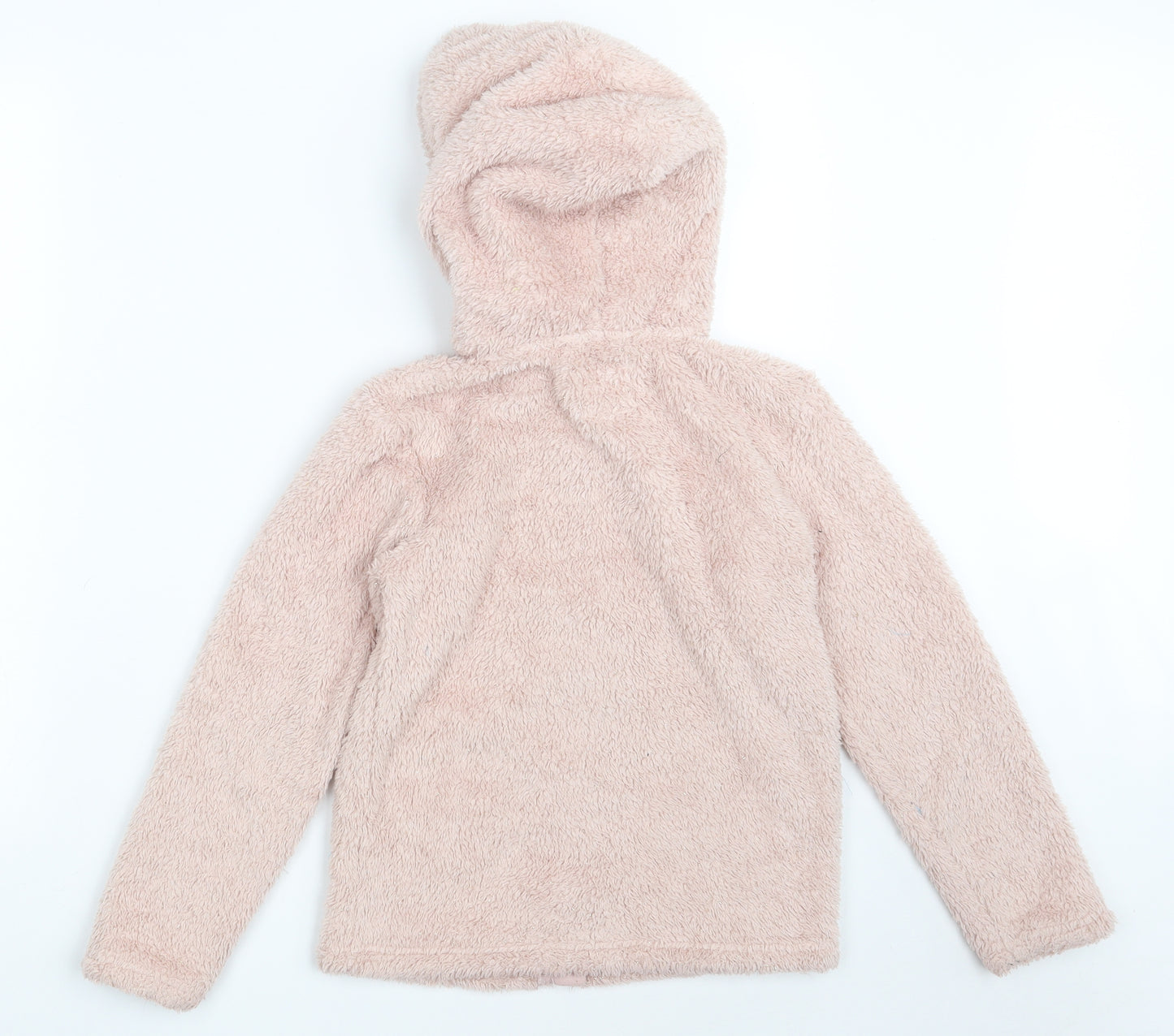 F&F Girls Pink Solid Polyester Top Pyjama Top Size 8-9 Years  Zip