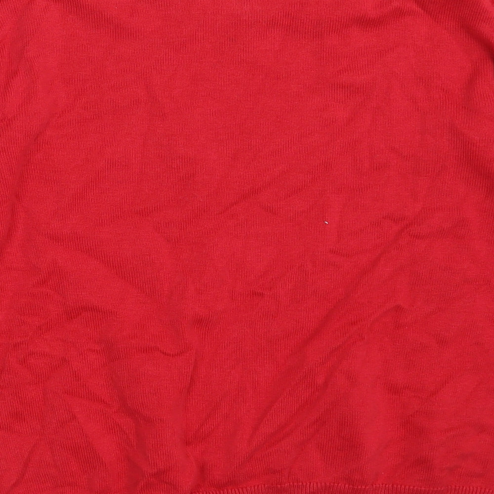 George Boys Red V-Neck  Cotton Pullover Jumper Size 10-11 Years