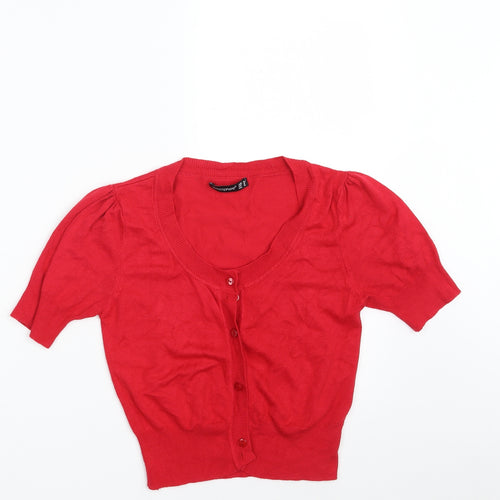 Atmosphere Womens Red Scoop Neck  Viscose Cardigan Jumper Size 10