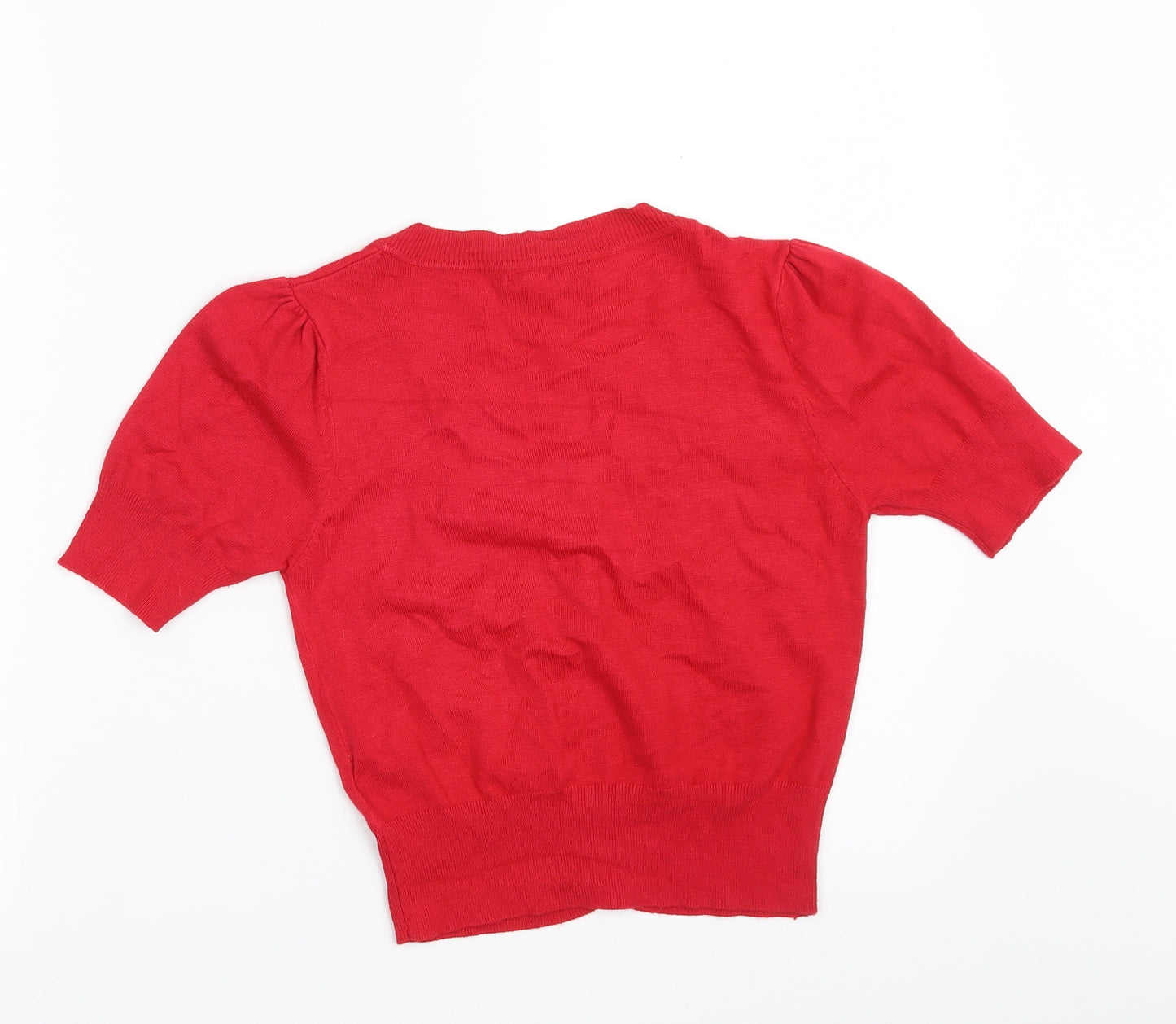 Atmosphere Womens Red Scoop Neck  Viscose Cardigan Jumper Size 10