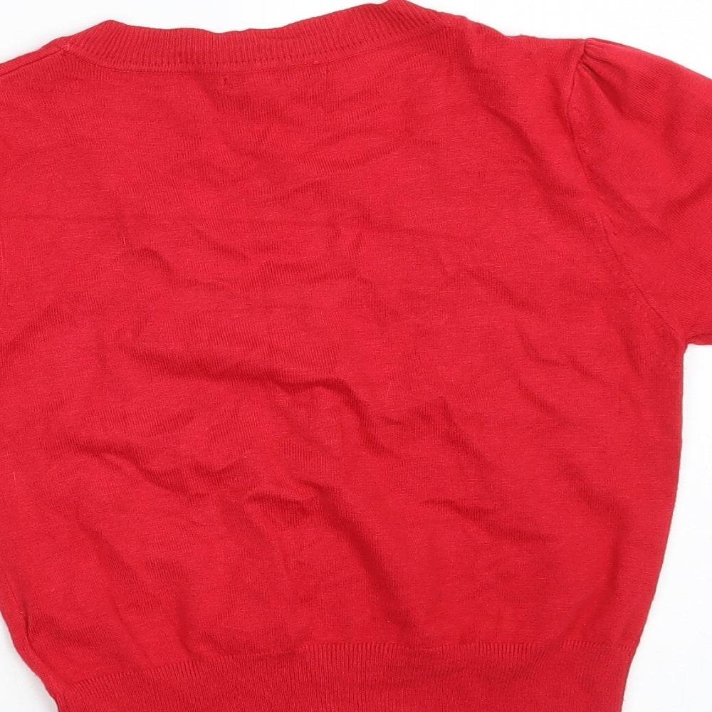 Atmosphere Womens Red Scoop Neck  Viscose Cardigan Jumper Size 10