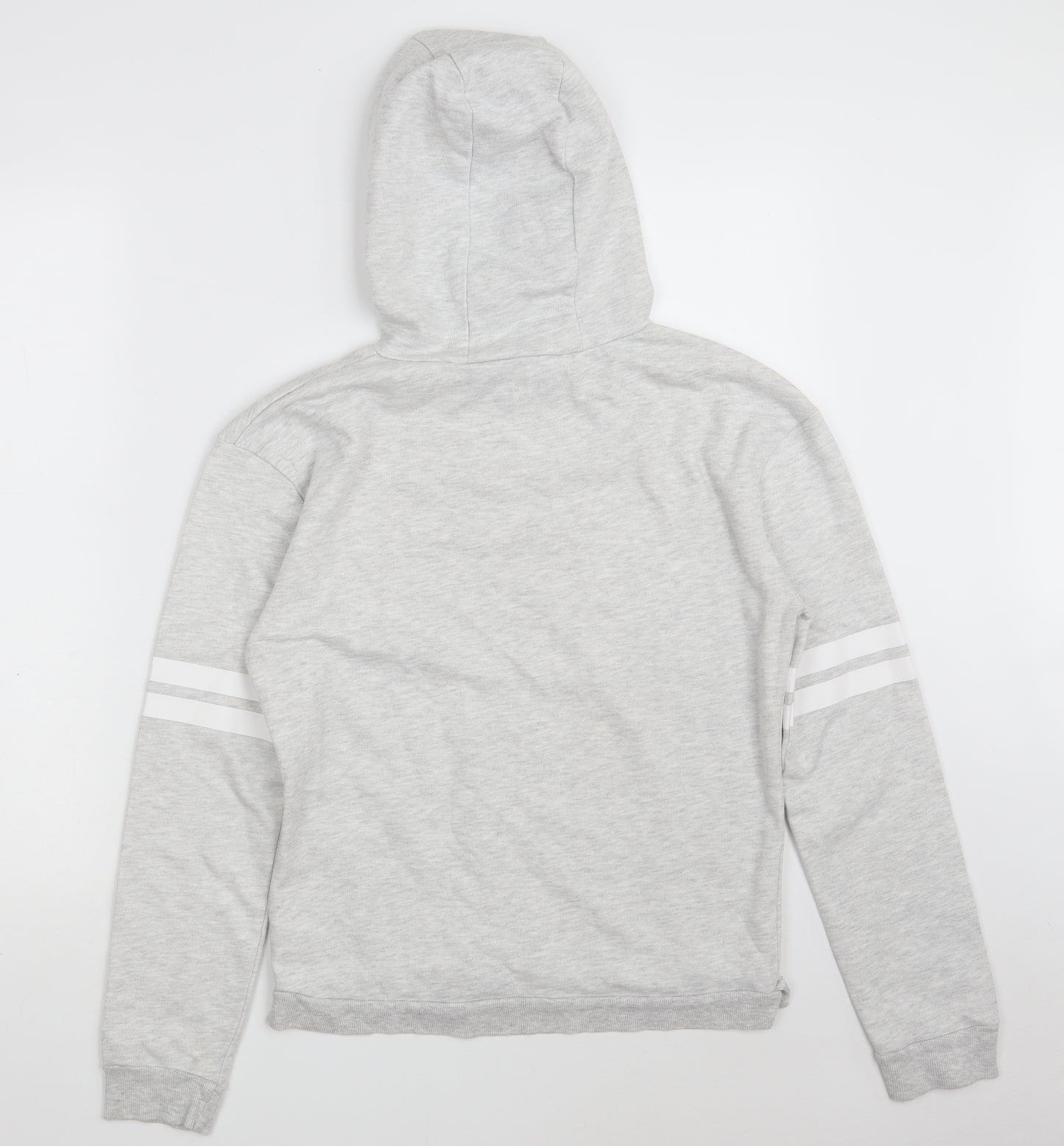 E-vie Girls Grey Striped Cotton Pullover Hoodie Size 13-14 Years