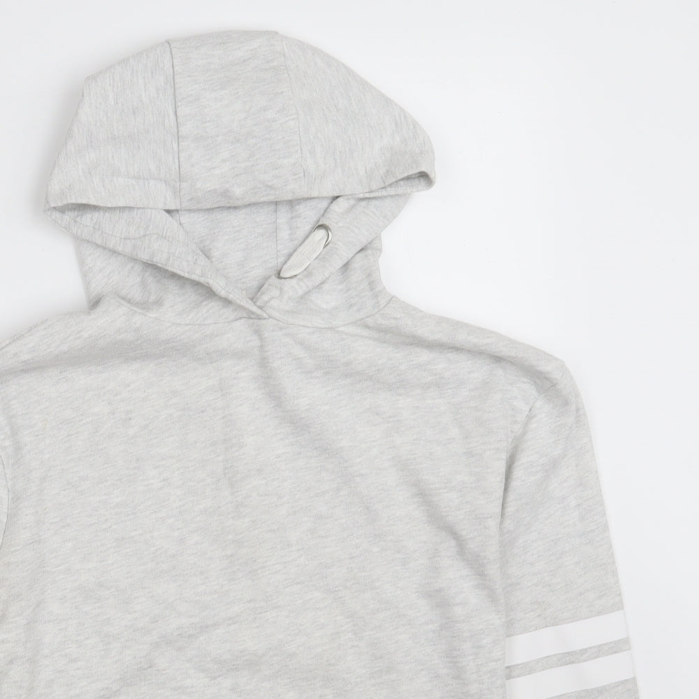 E-vie Girls Grey Striped Cotton Pullover Hoodie Size 13-14 Years