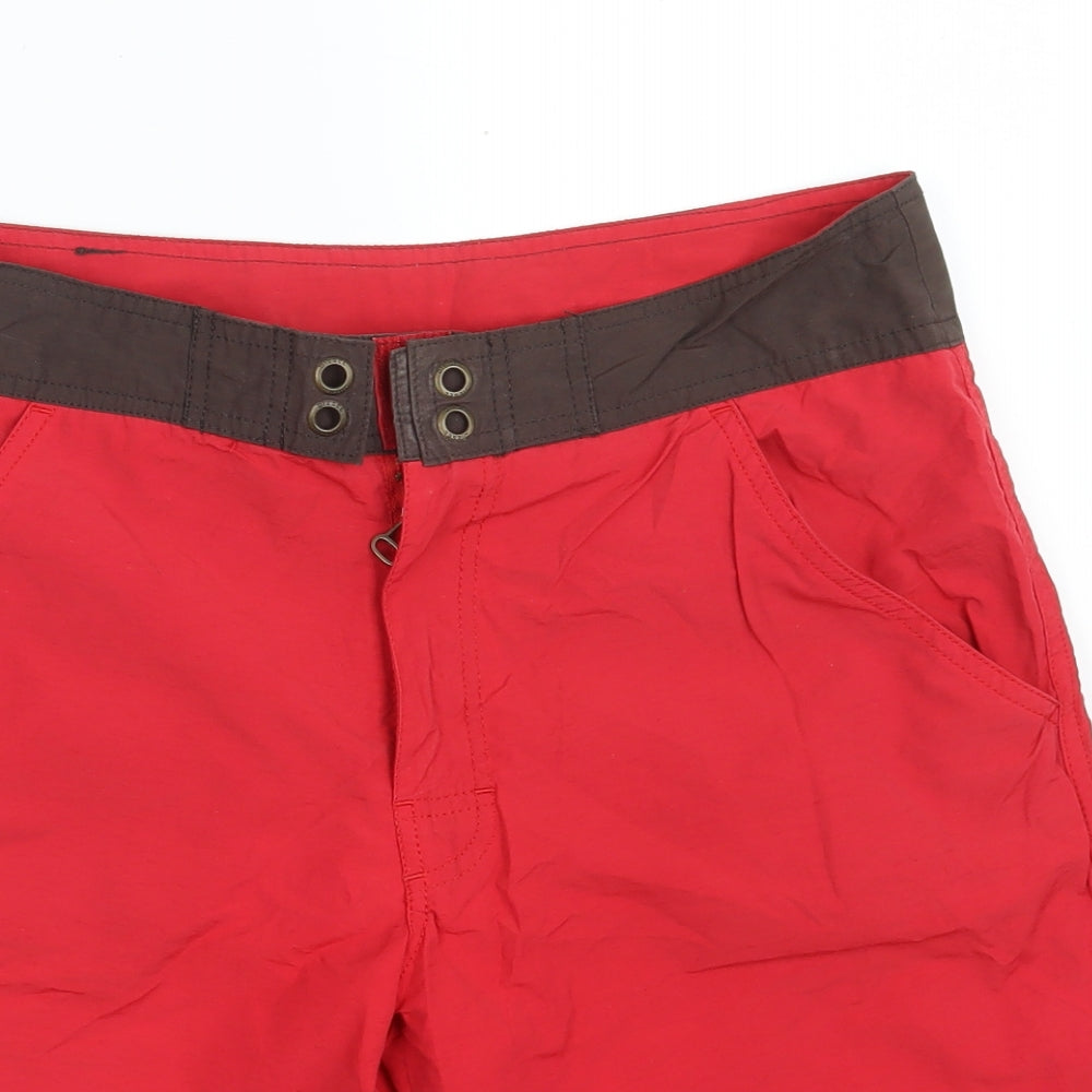 Diesel Mens Red  Cotton Sweat Shorts Size S L10 in Regular Zip