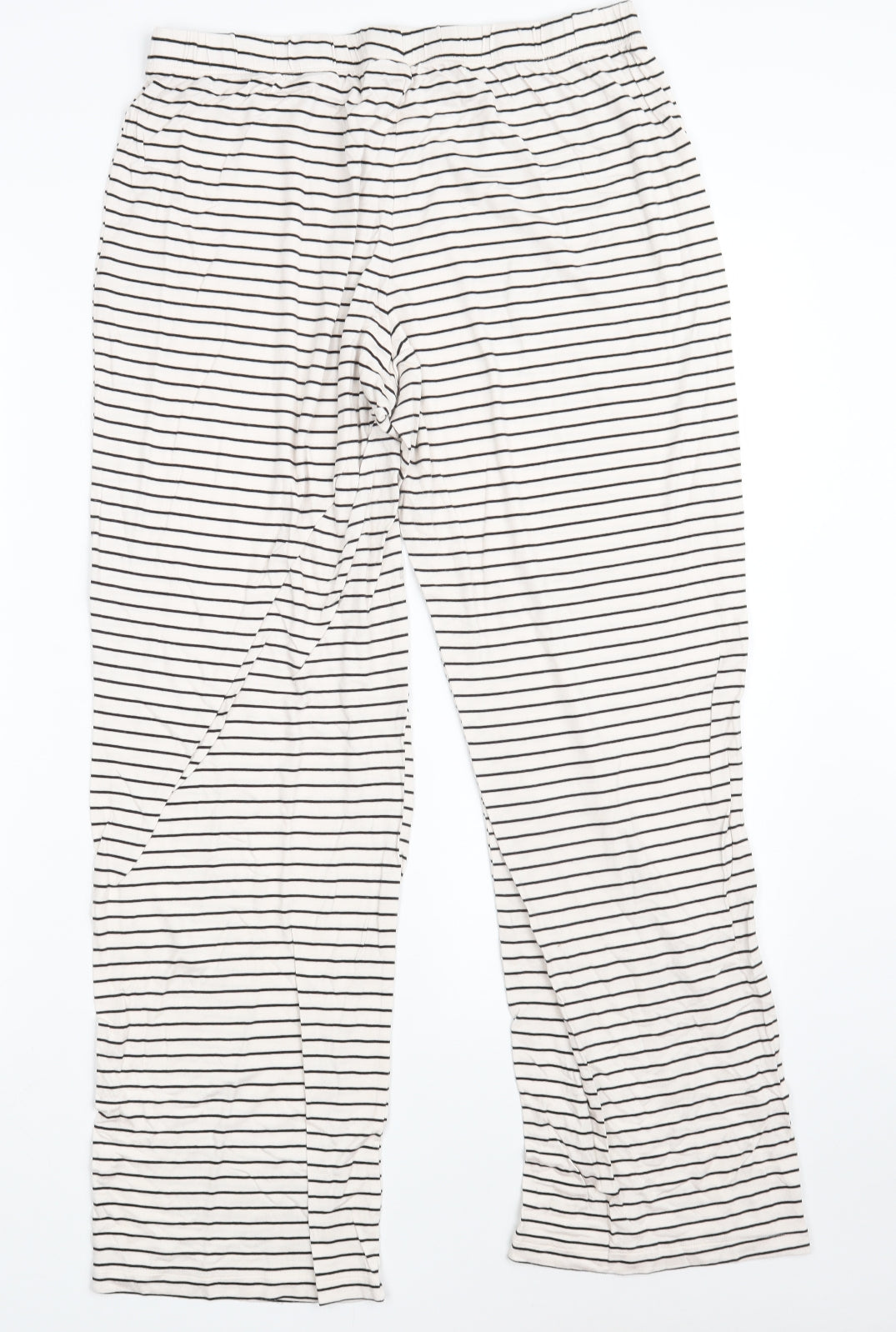 George Womens White Striped Viscose Jogger Leggings Size 12 L27 in   - Size 12-14