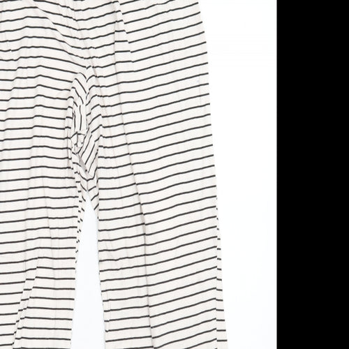 George Womens White Striped Viscose Jogger Leggings Size 12 L27 in   - Size 12-14