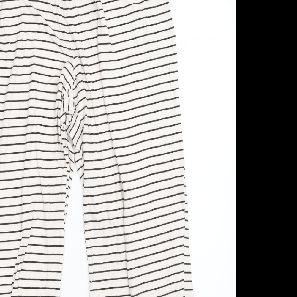 George Womens White Striped Viscose Jogger Leggings Size 12 L27 in   - Size 12-14