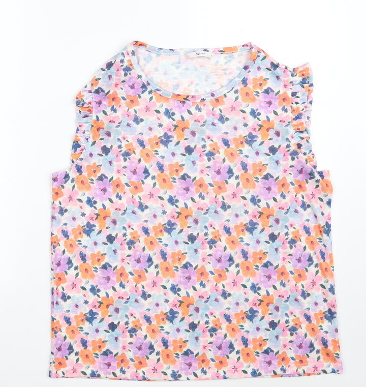 TU Womens Multicoloured Floral 100% Polyester Pullover Sweatshirt Size 14