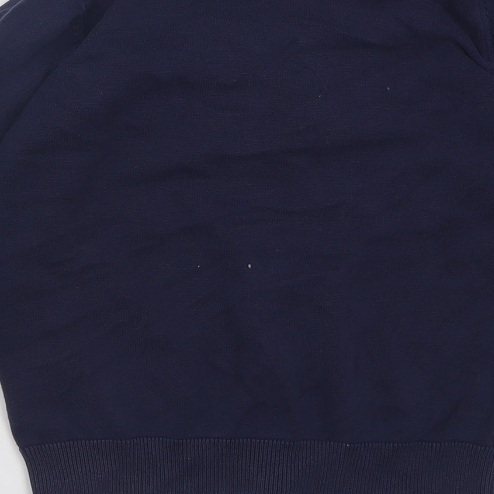 Marks and Spencer Girls Blue V-Neck  Cotton Cardigan Jumper Size 9-10 Years  Button - School Wear