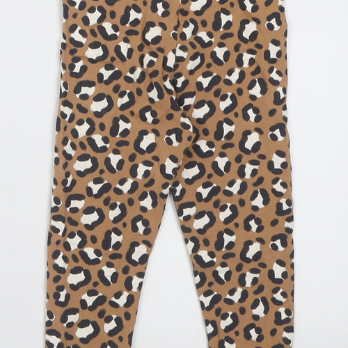 George Girls Brown Animal Print Cotton Capri Trousers Size 2-3 Years  Regular Pullover