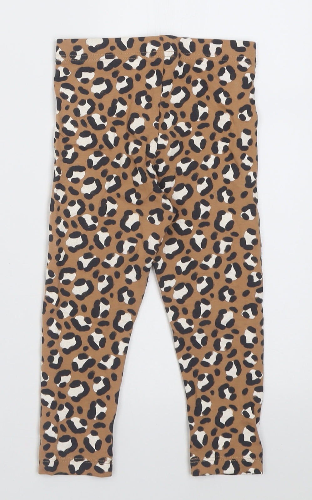 George Girls Brown Animal Print Cotton Capri Trousers Size 2-3 Years  Regular Pullover