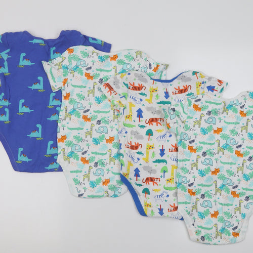 Dunnes Stores Baby Multicoloured Geometric Cotton Babygrow One-Piece   Button - 2-3 Years