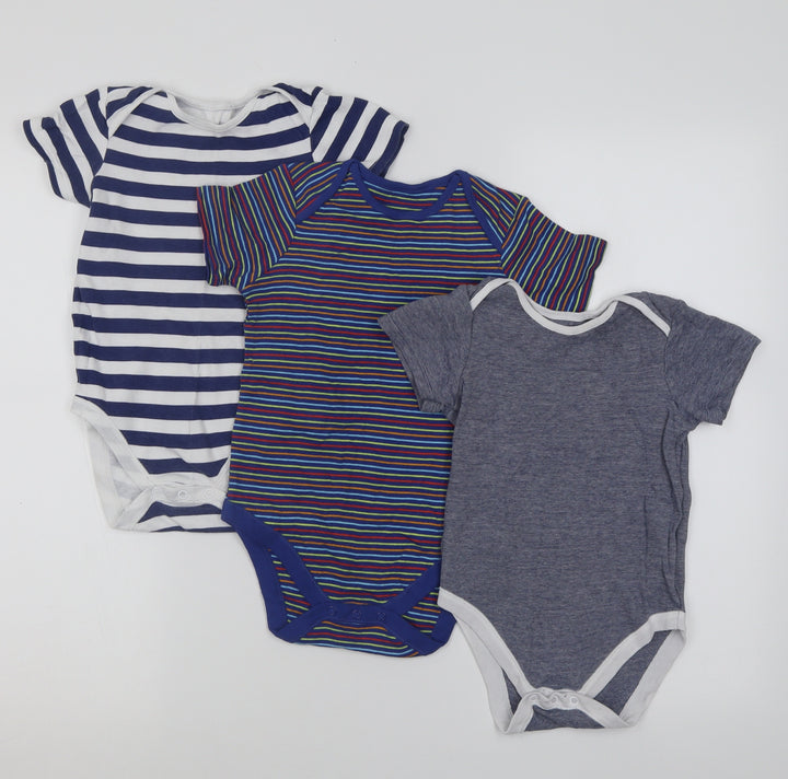 Dunnes Stores Baby Multicoloured Striped Cotton Babygrow One-Piece   Button - 2-3 Years