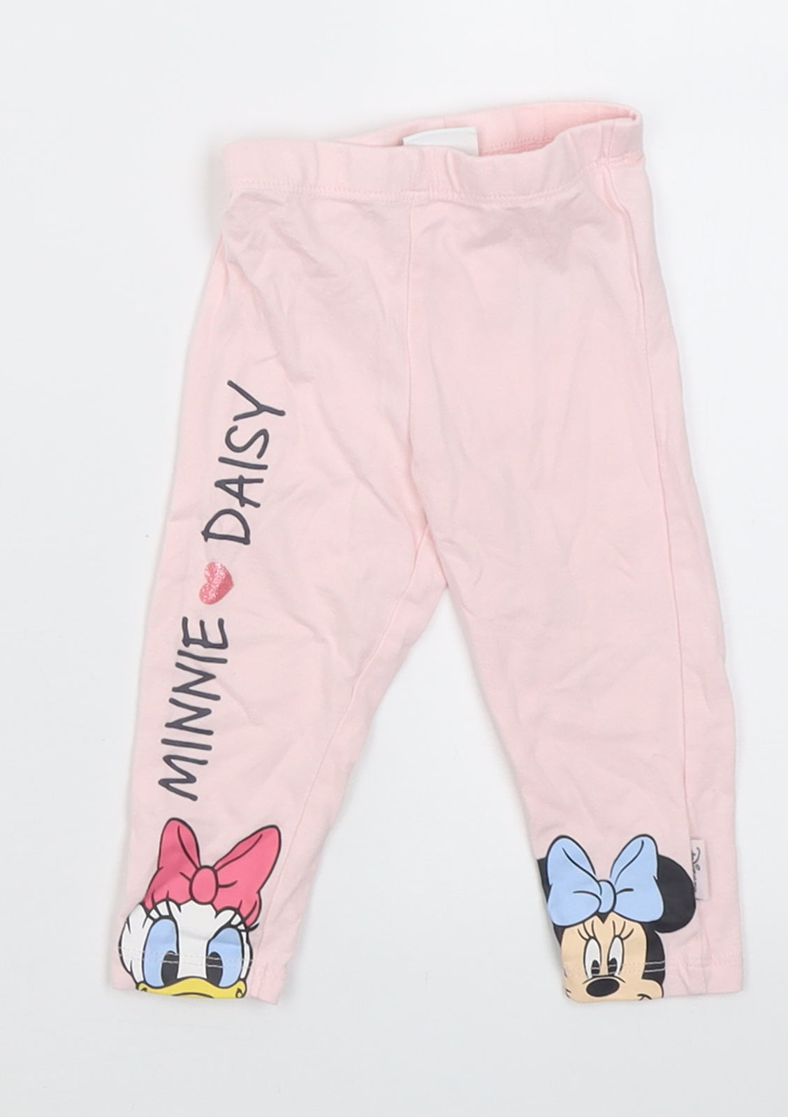 F&F Girls Pink  Cotton Capri Trousers Size 6-9 Months  Pullover - minnie and daisy