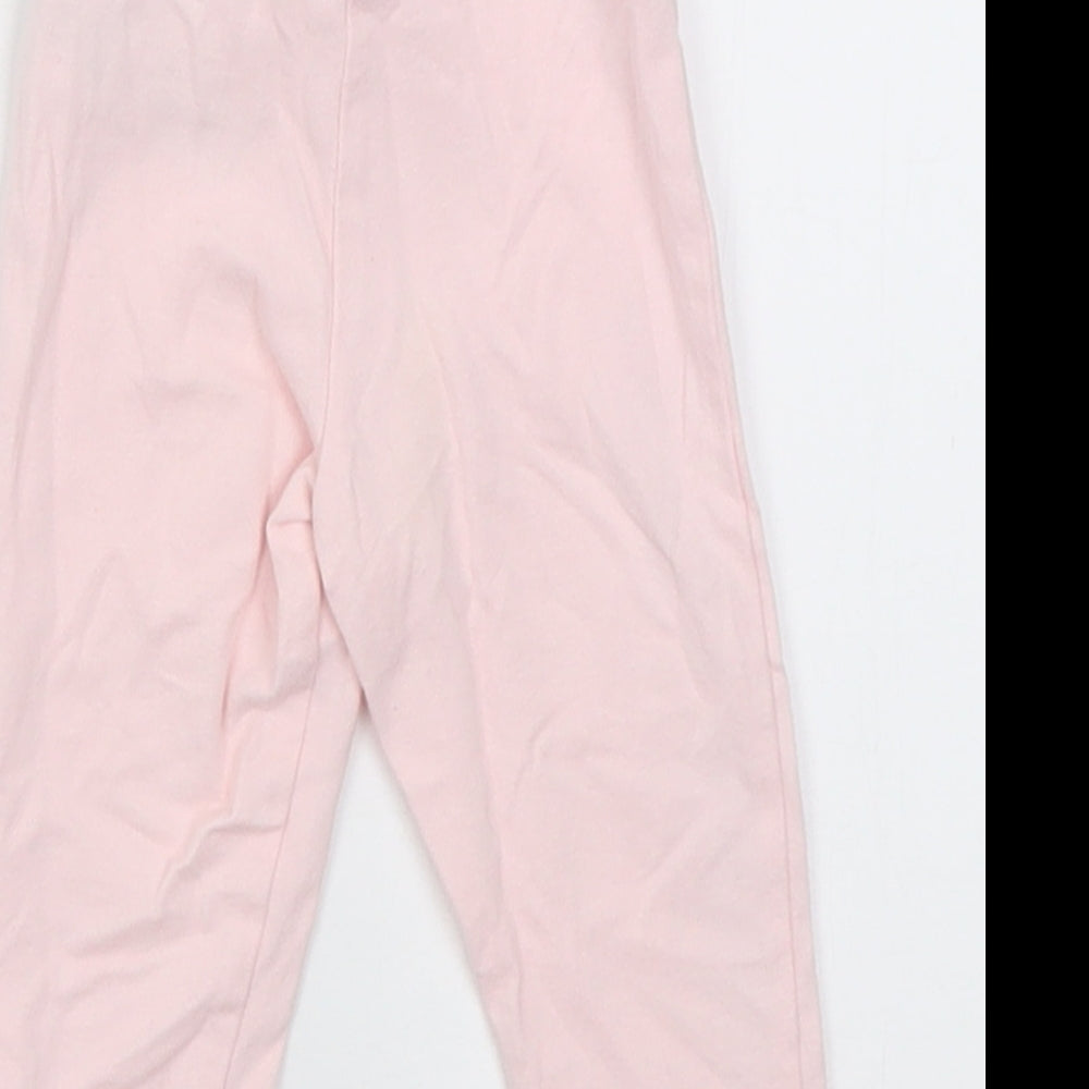 F&F Girls Pink  Cotton Capri Trousers Size 6-9 Months  Pullover - minnie and daisy