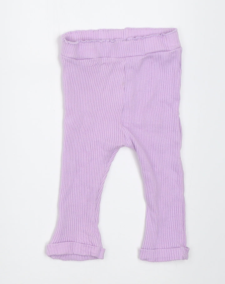 Dunnes Stores Girls Purple Cotton Capri Trousers Size 3-6 Months Pullover
