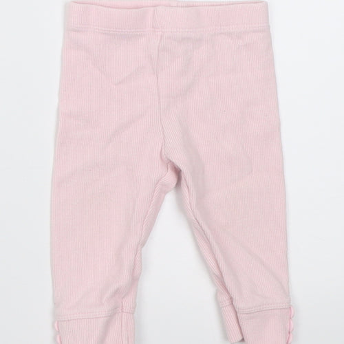 TU Girls Pink  Cotton Capri Trousers Size 3-6 Months  Pullover
