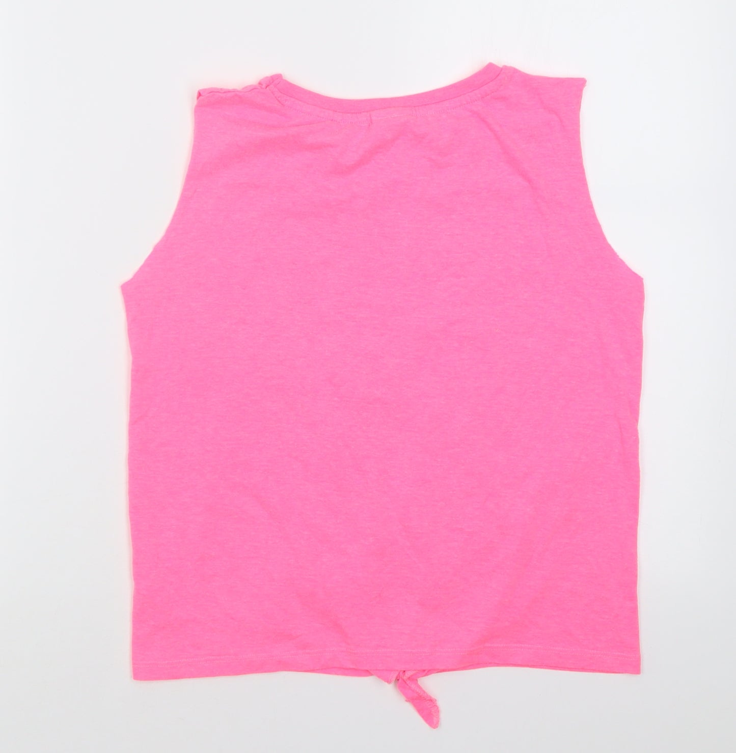 Peacocks Girls Pink  Polyester Cropped Tank Size 12-13 Years Crew Neck Pullover - say hello to summer