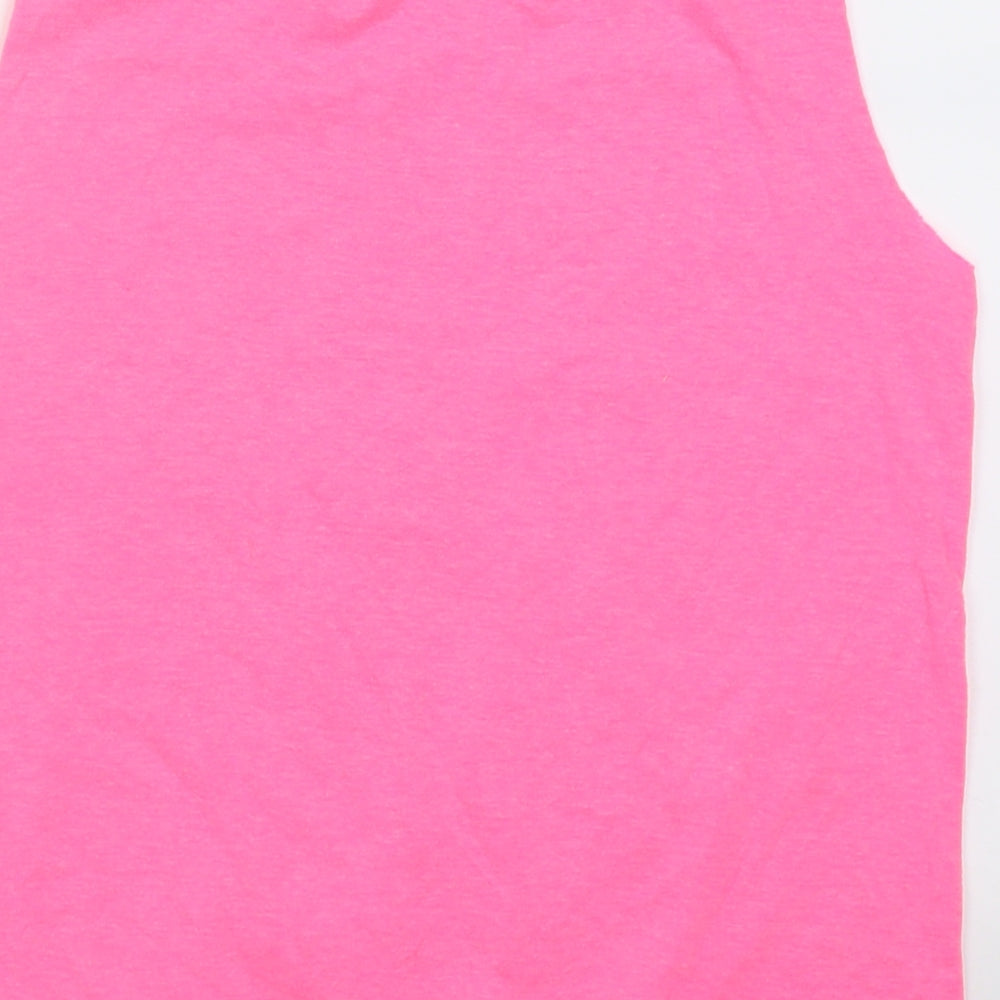 Peacocks Girls Pink  Polyester Cropped Tank Size 12-13 Years Crew Neck Pullover - say hello to summer