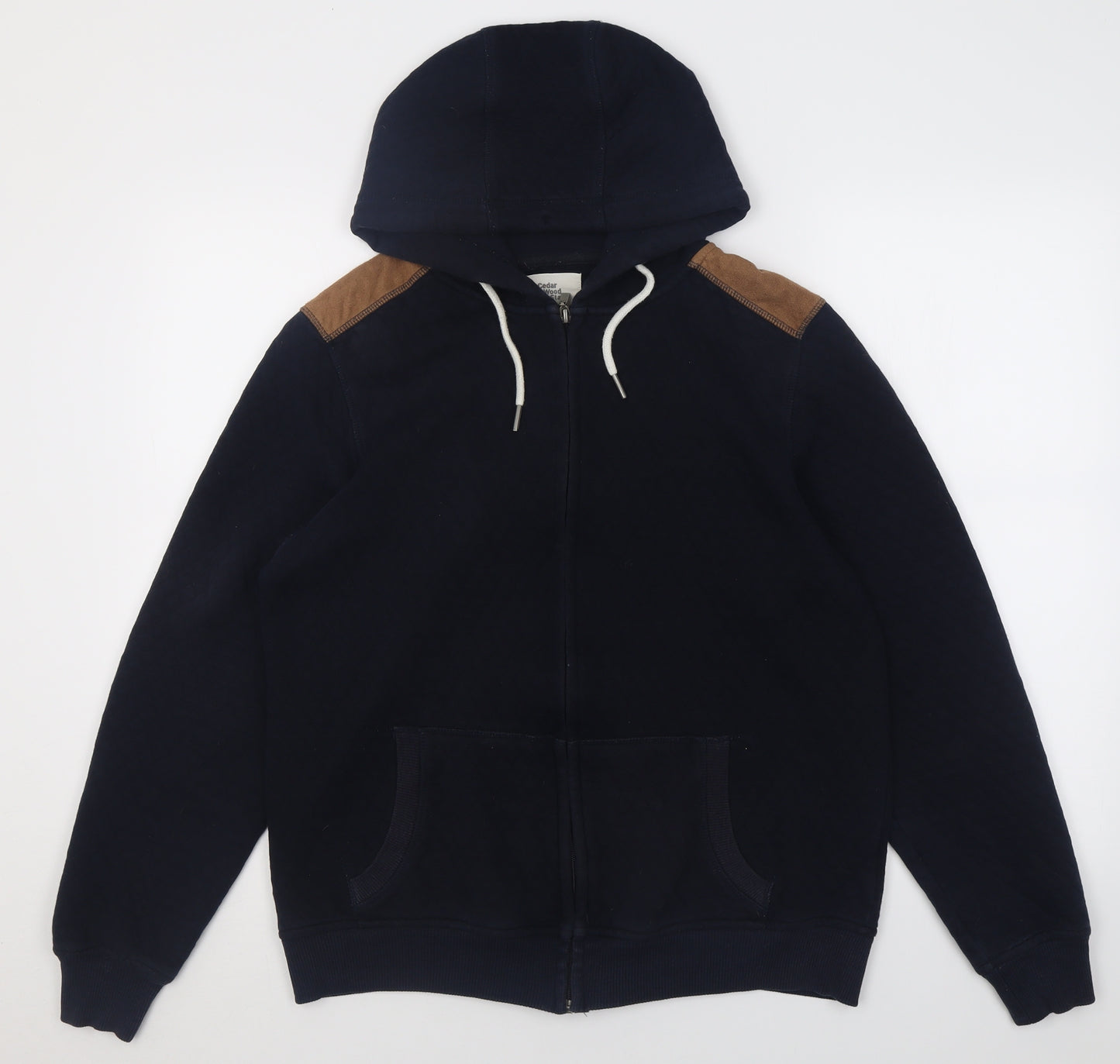 Cedar Wood State Mens Blue Argyle/Diamond Cotton Full Zip Hoodie Size M