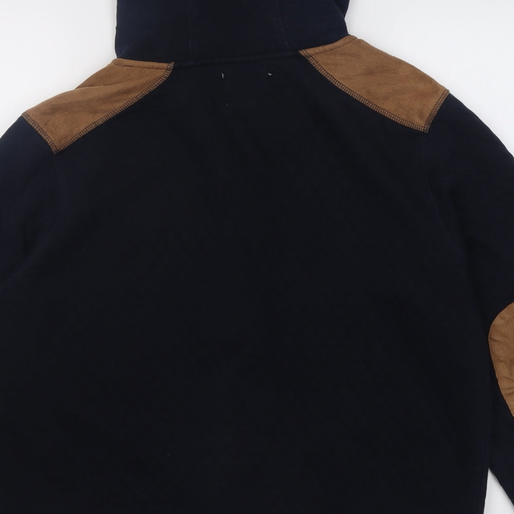 Cedar Wood State Mens Blue Argyle/Diamond Cotton Full Zip Hoodie Size M