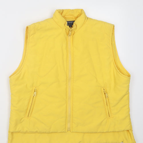 Equation Active Womens Yellow  Polyester Basic Casual Size L High Neck Zip