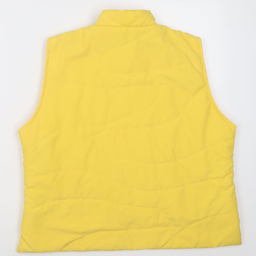 Equation Active Womens Yellow  Polyester Basic Casual Size L High Neck Zip