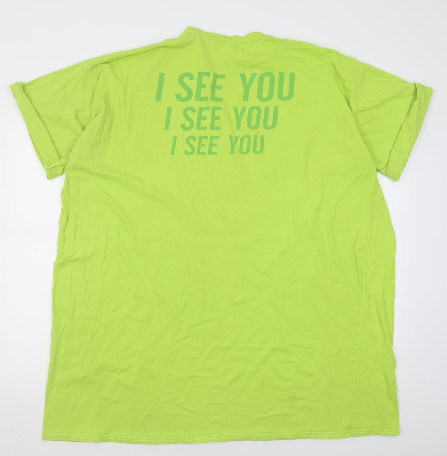 PRETTYLITTLETHING Womens Green  Cotton Tunic T-Shirt Size 12 Crew Neck - i see you