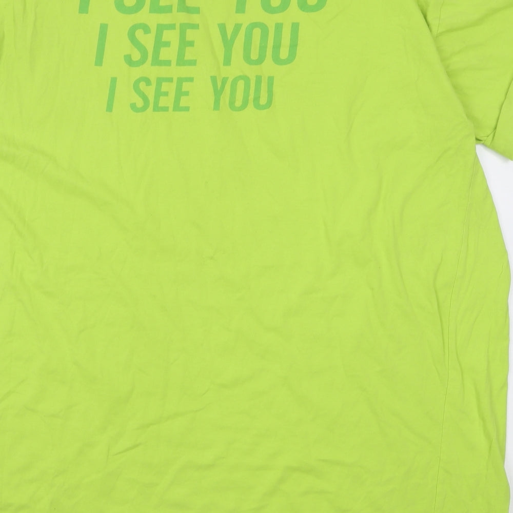 PRETTYLITTLETHING Womens Green  Cotton Tunic T-Shirt Size 12 Crew Neck - i see you