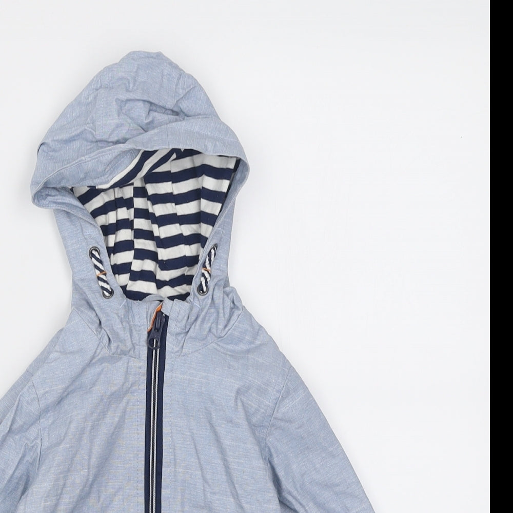 Matalan Boys Blue   Basic Coat Coat Size 6-9 Months   Zip