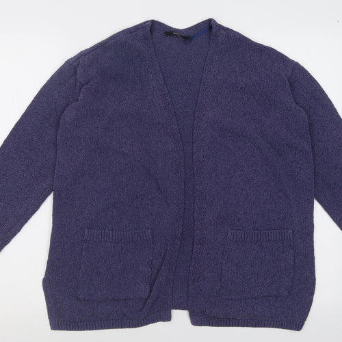 George Womens Purple V-Neck  Cotton Cardigan Jumper Size 10
