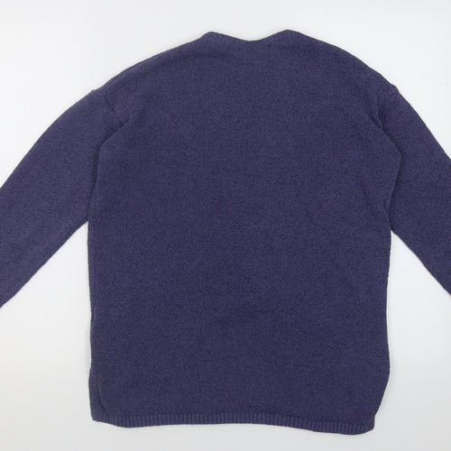 George Womens Purple V-Neck  Cotton Cardigan Jumper Size 10