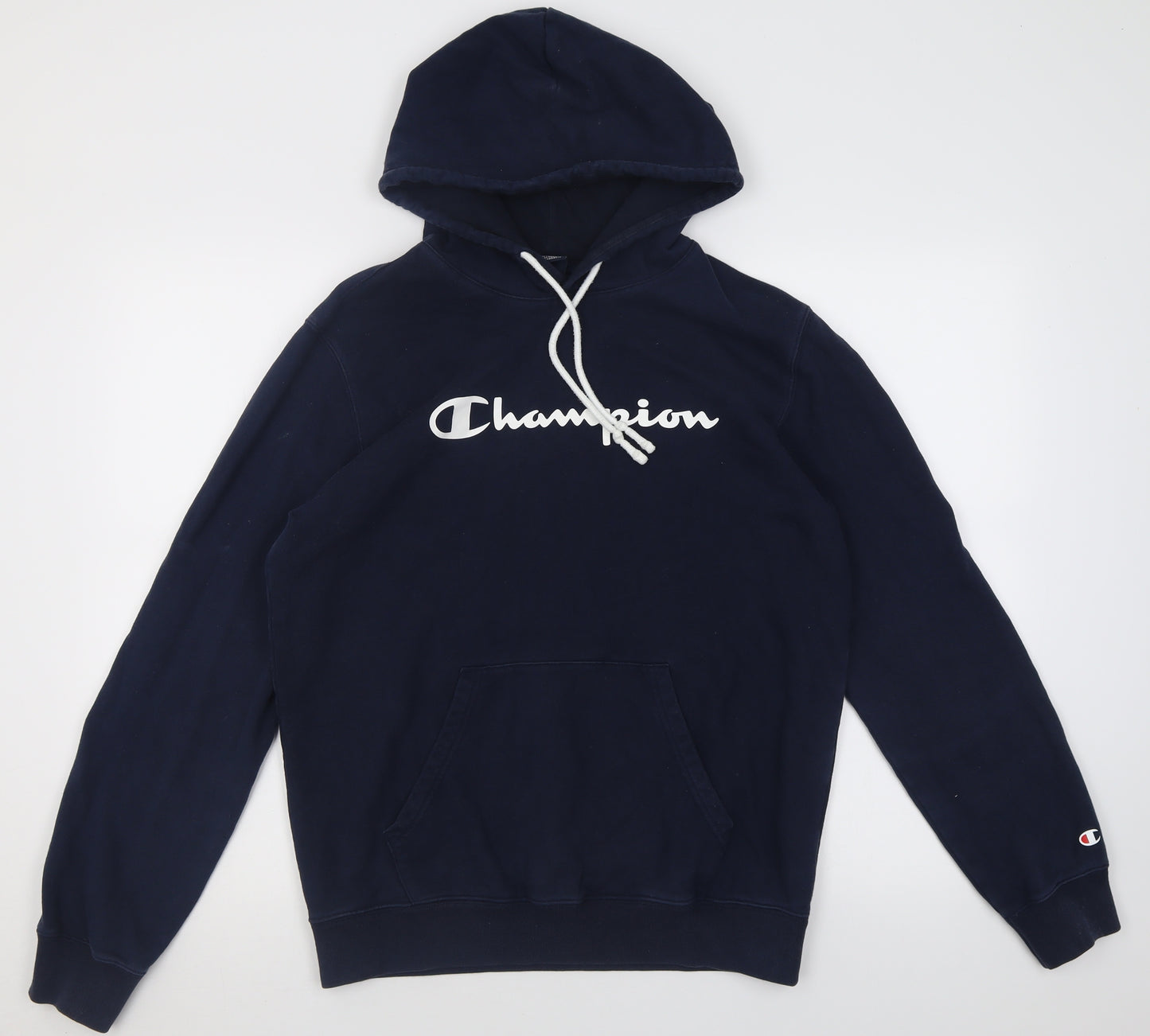 Champion Mens Blue  Cotton Pullover Hoodie Size M