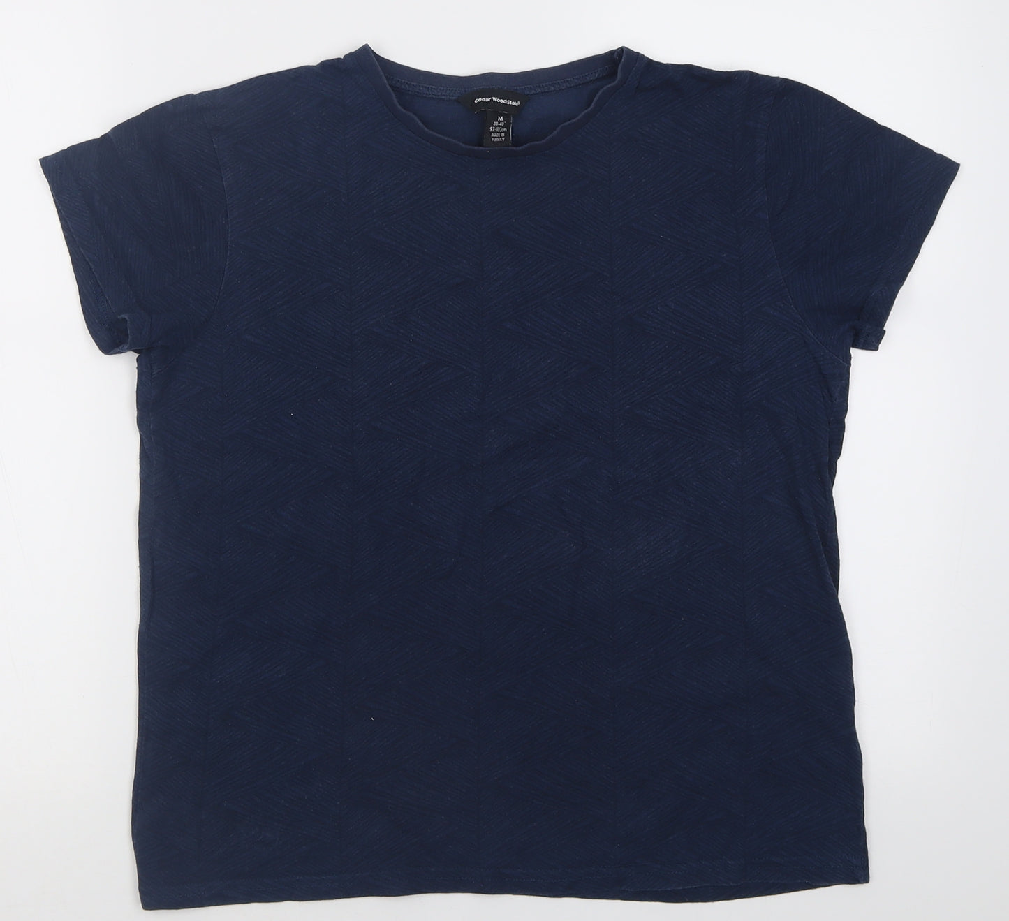 Cedar Wood State Mens Blue  Cotton  T-Shirt Size M Crew Neck