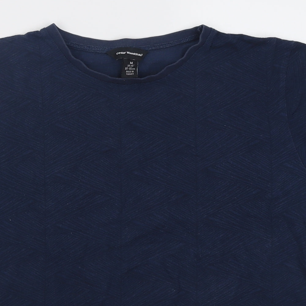 Cedar Wood State Mens Blue  Cotton  T-Shirt Size M Crew Neck