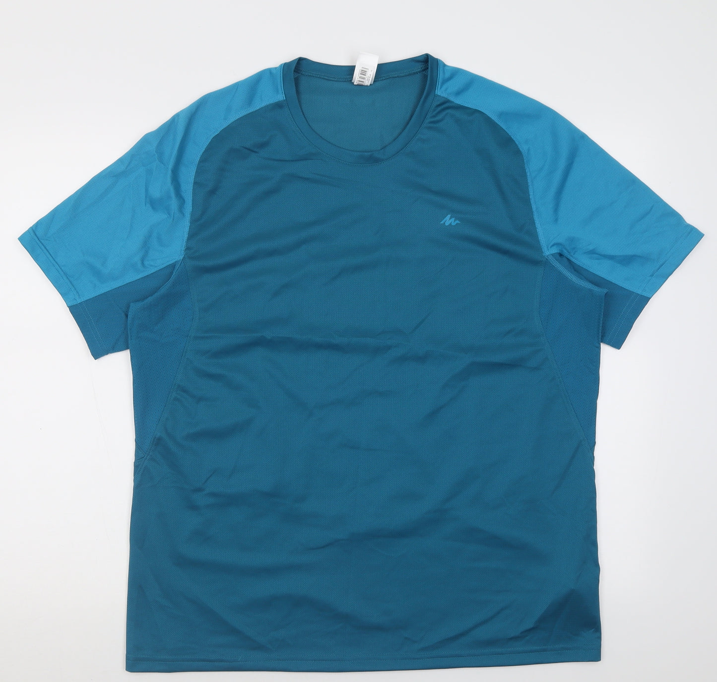 Oxylane Mens Blue  Polyester Basic T-Shirt Size XL Crew Neck Pullover