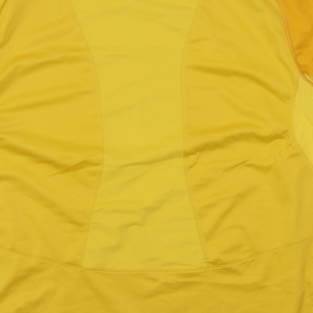 Oxylane Mens Yellow  Polyester Basic T-Shirt Size XL Crew Neck Pullover