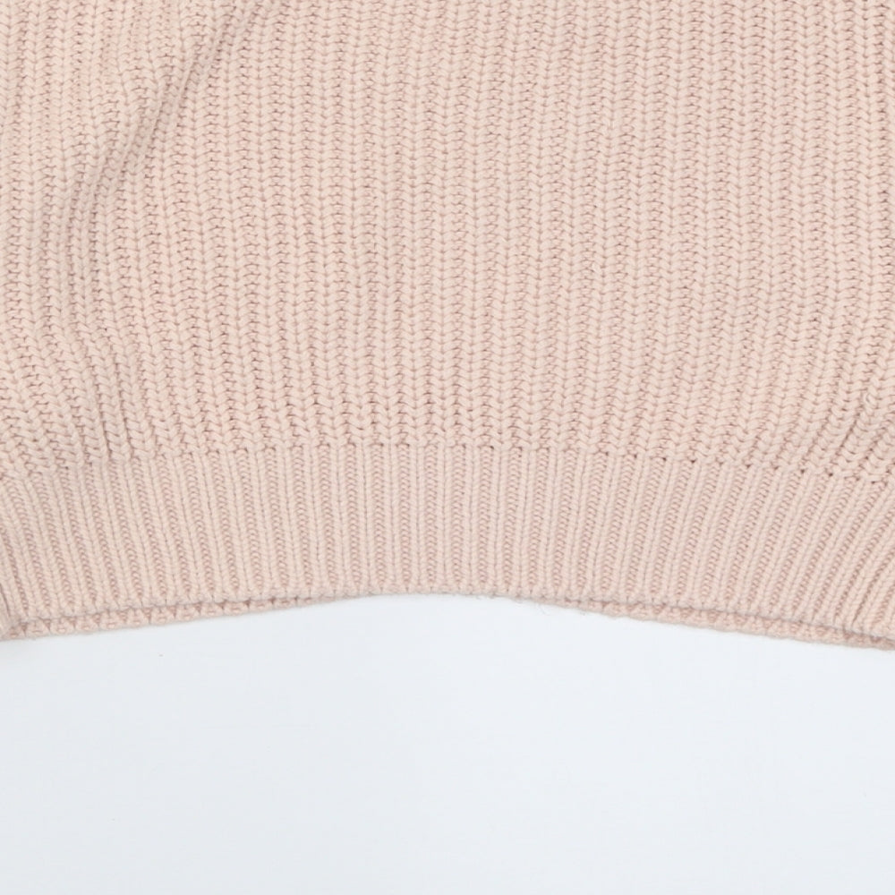 New Look Girls Pink Crew Neck Geometric Acrylic Pullover Jumper Size 12-13 Years  Pullover