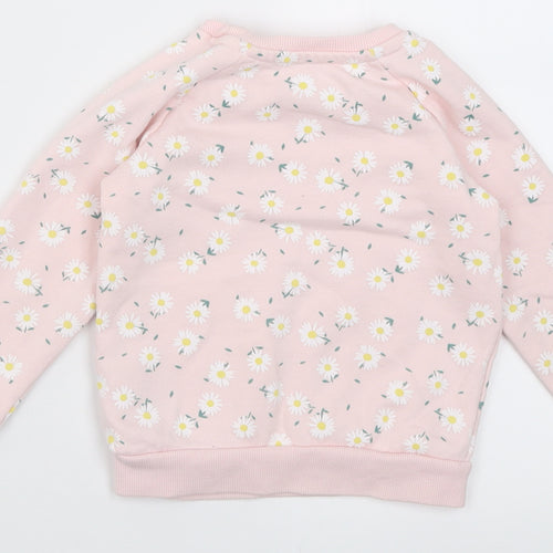 Primark Girls Pink Floral Cotton Pullover Sweatshirt Size 2 Years  Pullover