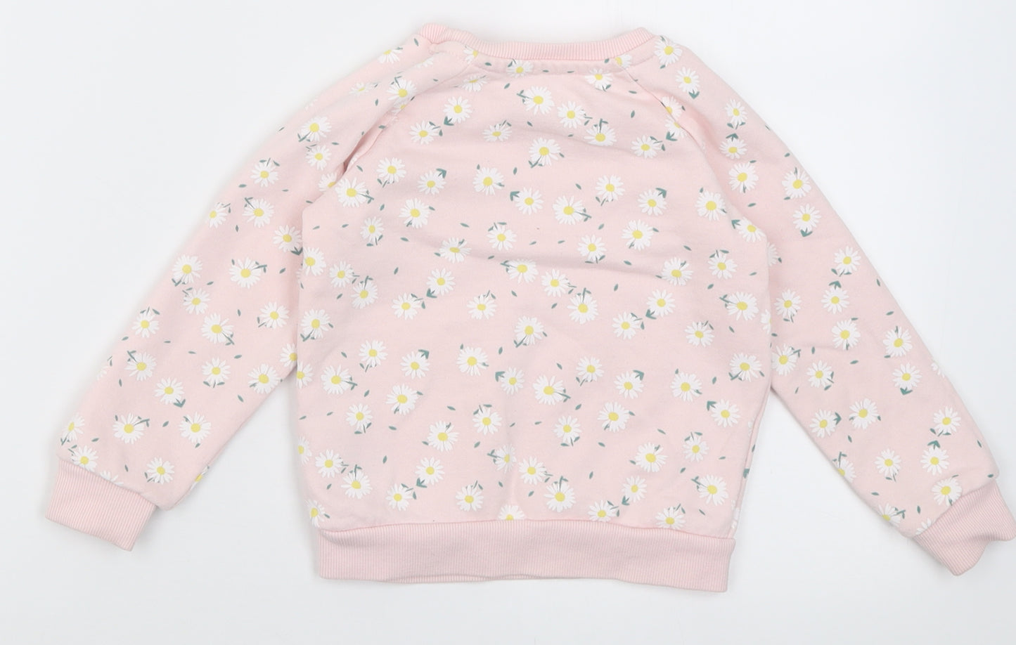 Primark Girls Pink Floral Cotton Pullover Sweatshirt Size 2 Years  Pullover
