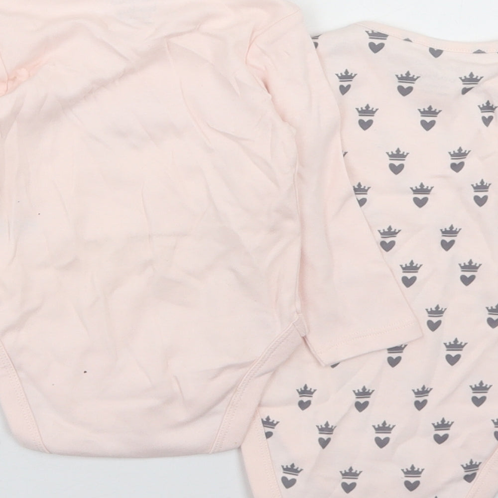 River Island Girls Pink Geometric Cotton Layette Set Outfit/Set Size 6-9 Months  Snap - Baby Couture