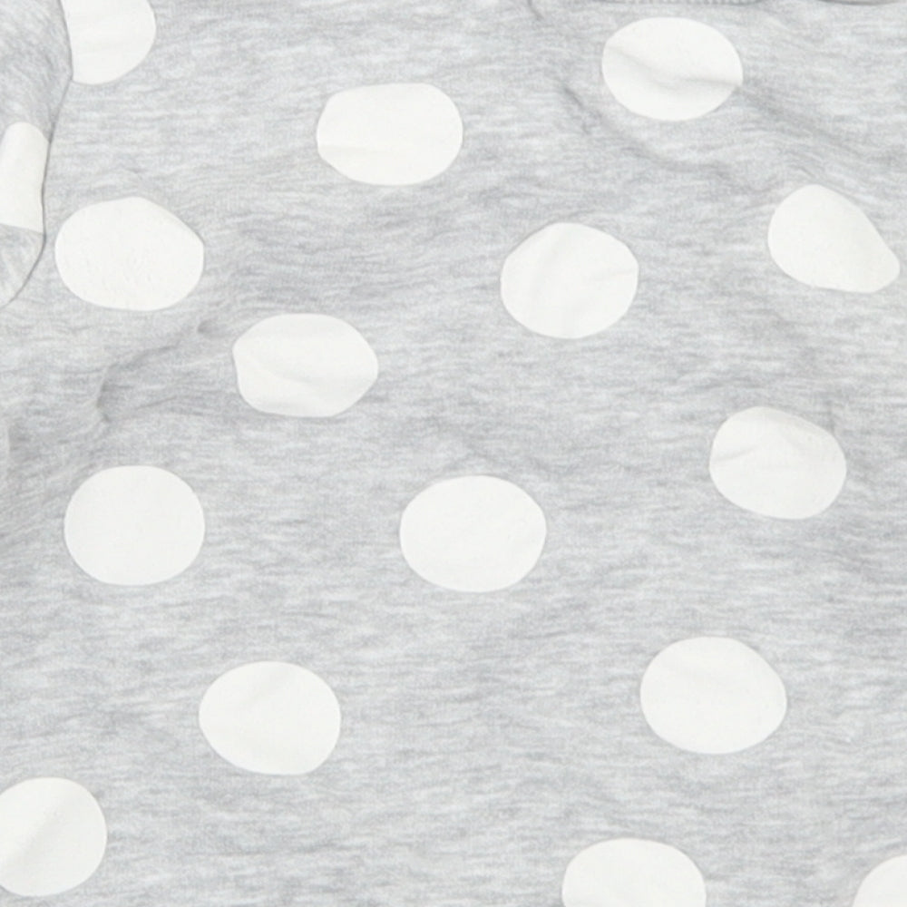 Dunnes Stores Girls Grey Polka Dot Cotton Pullover Casual Size 12-18 Months Crew Neck  - Always Cute